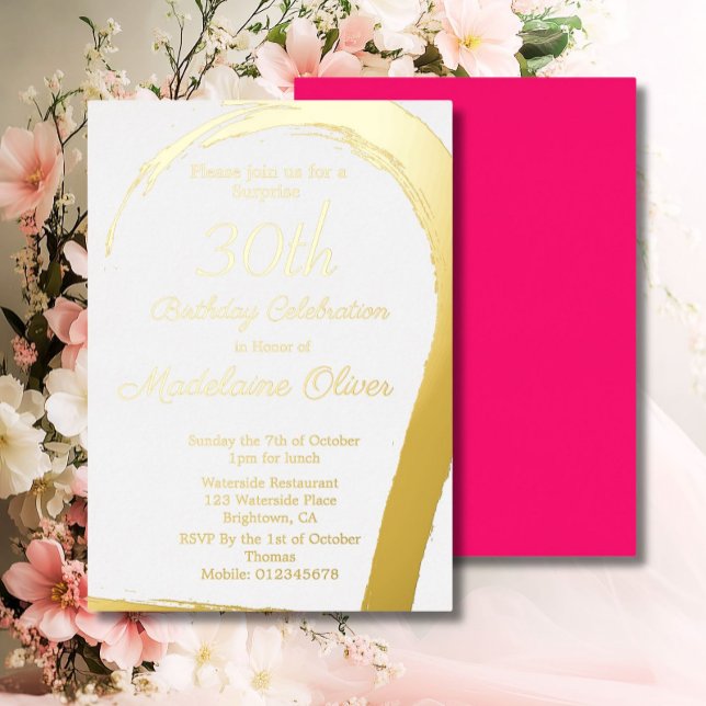 Gold Pink Elegant 30th Birthday   (Creator Uploaded)