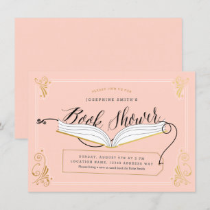 Gold Pink Fairy Tale Storybook Baby Shower Invitation