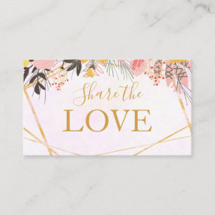 Gold Pink Floral Referral Card