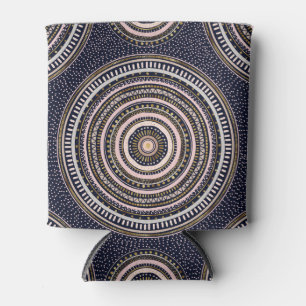 Gold Pink Geometric Doodles Blue Mandala Can Cooler