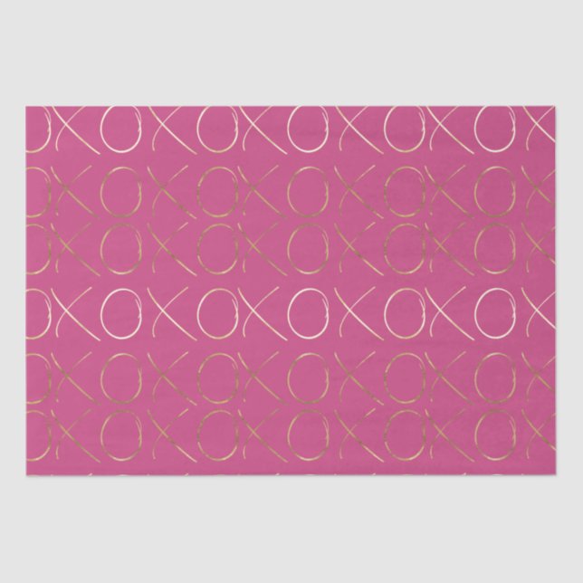 Gold Pink Girly Glam XOXO Love Tissue Paper (Front)