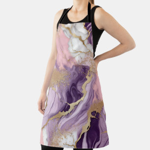 Gold, pink granite, white marble design apron