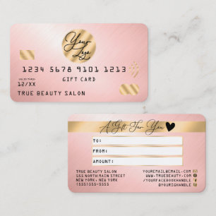 Gold Pink Metallic Credit Logo Gift Certificate