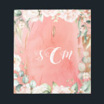 Gold Pink Peach Floral Watercolor Elegant Monigram Notepad<br><div class="desc">Pretty floral gold,  pink,  peach monogram notepad.  Such a gorgeous colour.  Melon,  peach,  pink mixture of colours.  Just like Orange sherbet.</div>