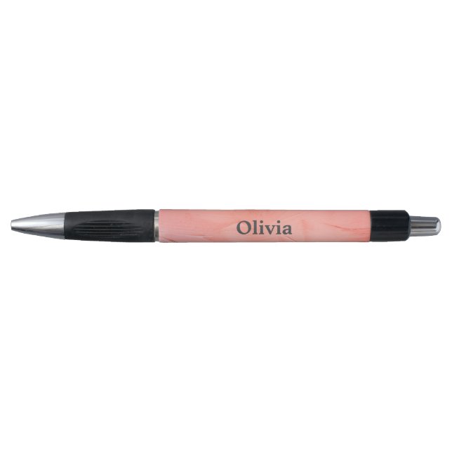 Gold Pink Peach Floral Watercolor Name (Front)