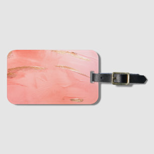 Gold Pink Peach Watercolor Elegant Luggage Tag