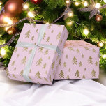 Gold pink trees  illustration christmas pattern wrapping paper<br><div class="desc">Gold pink  trees  illustration christmas pattern,  all the colours are editable, </div>
