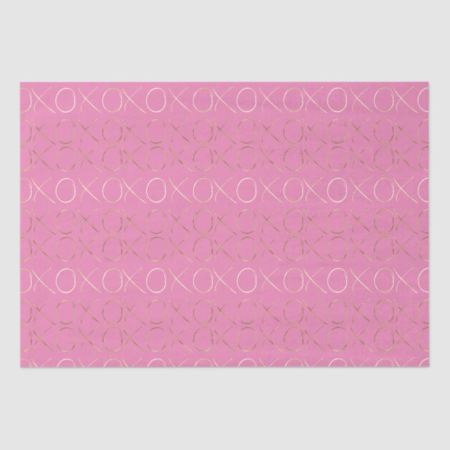 Gold Pink XOXO Tissue Paper (Front)