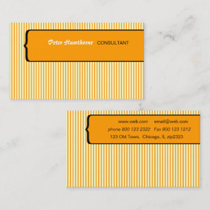 Gold Pinstripes Patterned Preppy Bold Professional Business Card