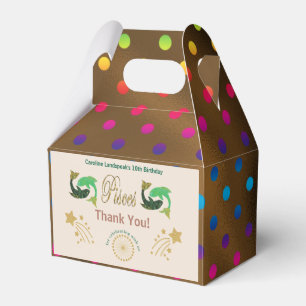 Gold Pisces Zodiac multicolored confetti  Favour Box