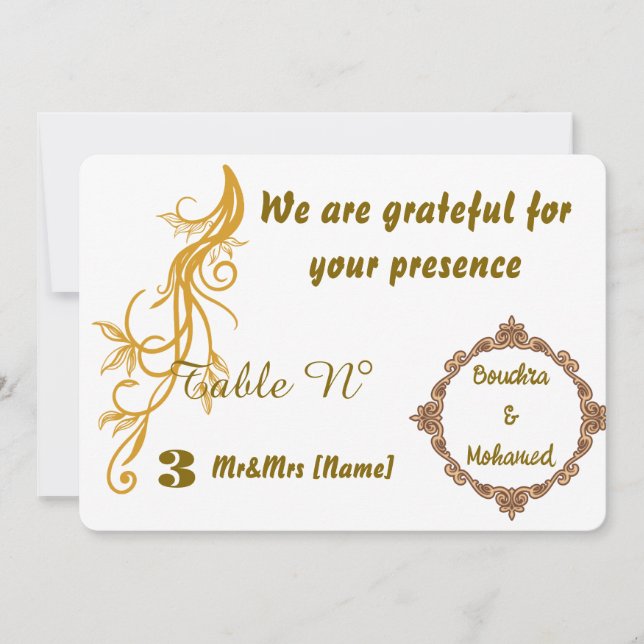 Gold place card (Front)