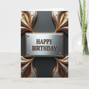 Gold Plaque Birthday Card