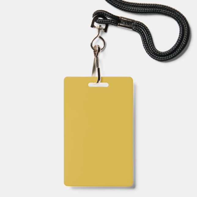 Gold Plastic Badge ID Badge (Front with Lanyard)