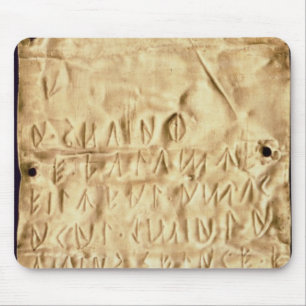 Gold plate with 'brief' Etruscan inscription, from Mouse Mat