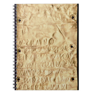 Gold plate with 'brief' Etruscan inscription, from Notebook