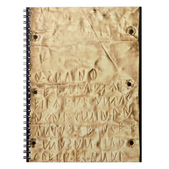 Gold plate with 'brief' Etruscan inscription, from Notebook (Front)