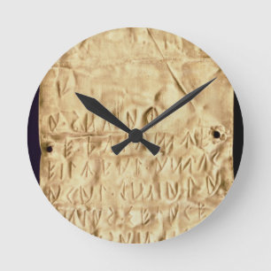 Gold plate with 'brief' Etruscan inscription, from Round Clock