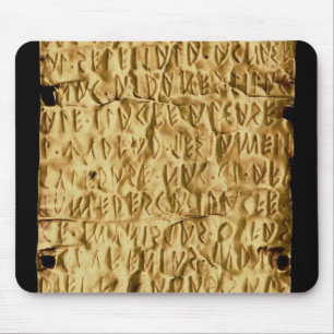 Gold plate with 'lengthy' Etruscan inscription fro Mouse Mat