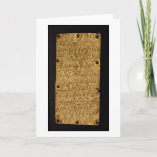 Gold plate with Phoenician inscription, from Santa Holiday Card