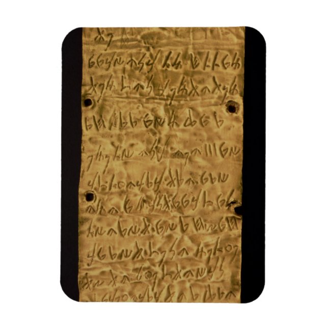 Gold plate with Phoenician inscription, from Santa Magnet (Vertical)