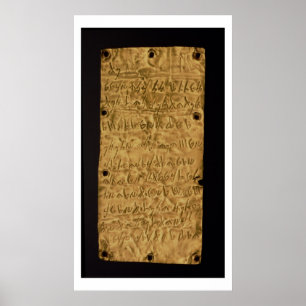 Gold plate with Phoenician inscription, from Santa Poster