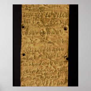 Gold plate with Phoenician inscription, from Santa Poster