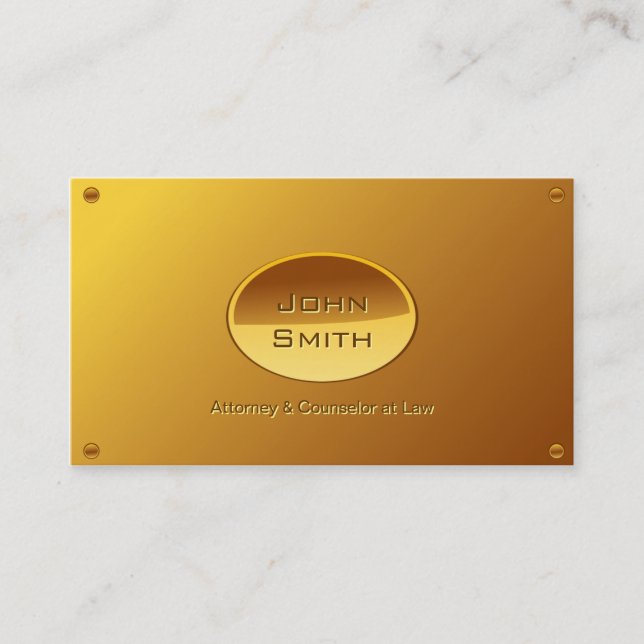 Gold Plated Attorney/Lawyer business card (Front)