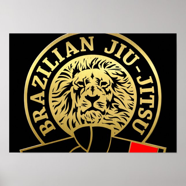 Gold Plated Brazilian Jiu-Jitsu Black Belt Poster (Front)