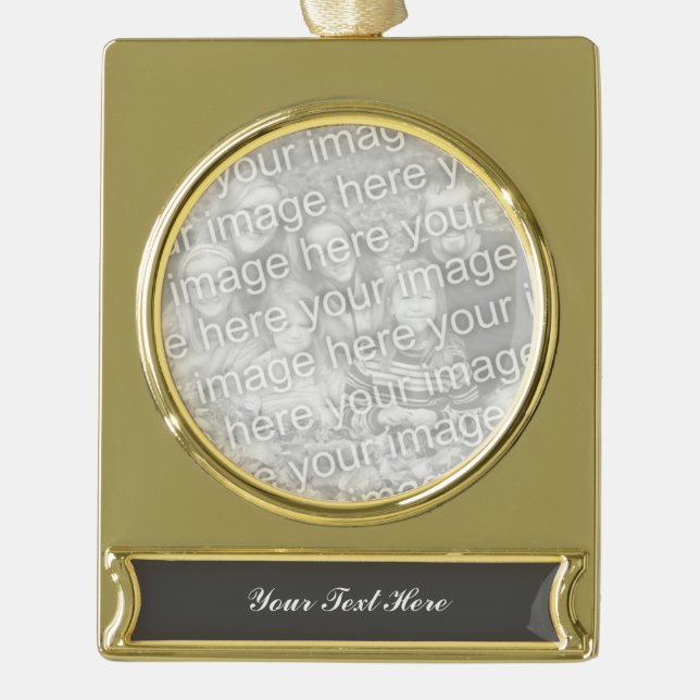 Gold plated photo Ornament | Add your image here (Front)