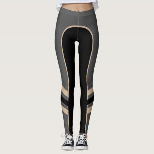 Gold/Platinum/Black Side Band Leggings