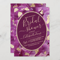 Gold Plum Lilac Acrylic Brushstroke Bridal Shower