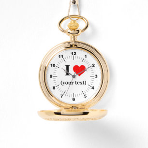 Gold Pocket Watch - Custom I Heart