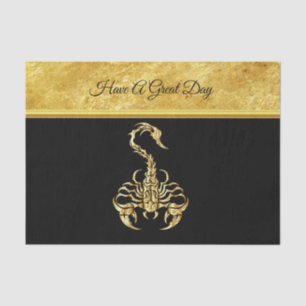 Gold poisonous scorpion very venomous insect tissue paper