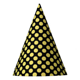 Gold Polka Dot Black Party Hat