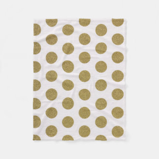 Gold Polka Dot Fleece Blanket Home Decor