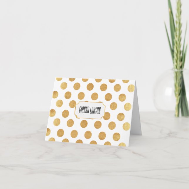 Gold Polka Dot Note Cards (Front)