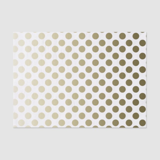 Gold Polka Dot on white Tissue Paper (Front)