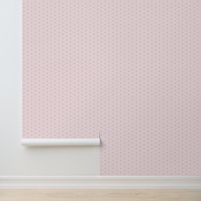 Gold Polka Dot Pattern Elegant Blush Pink Wallpaper (Application)