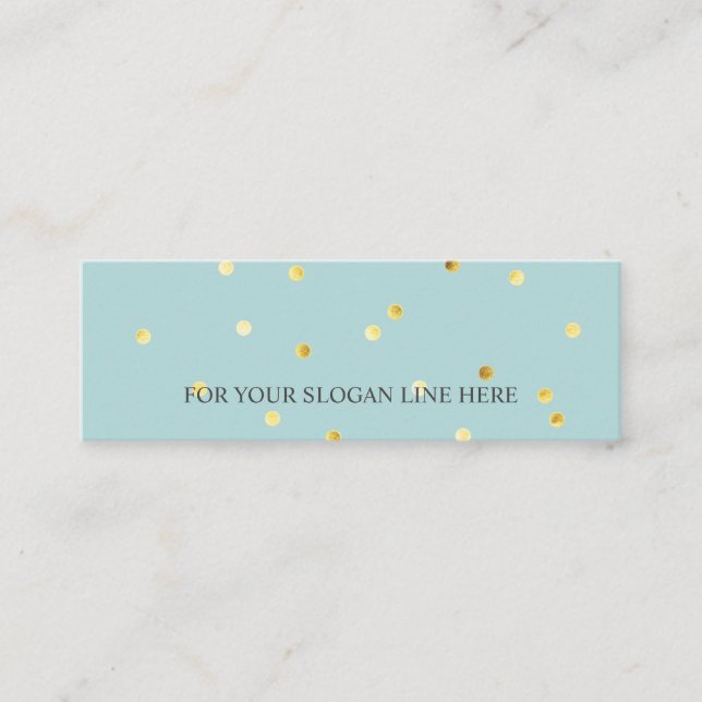Gold Polka Dot Pattern Pastel Mini Business Card (Front)