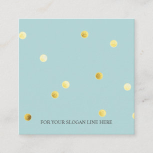 Gold Polka Dot Pattern Pastel Square Business Card
