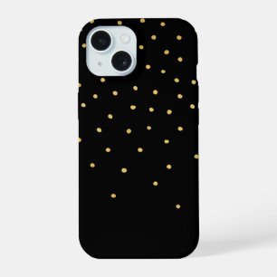 Gold Polka Dot Pattern Tiny Hand Drawn Fading iPhone 15 Case