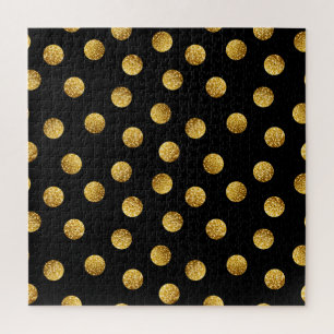 Gold Polka Dot: Sparkling Seamless. Jigsaw Puzzle