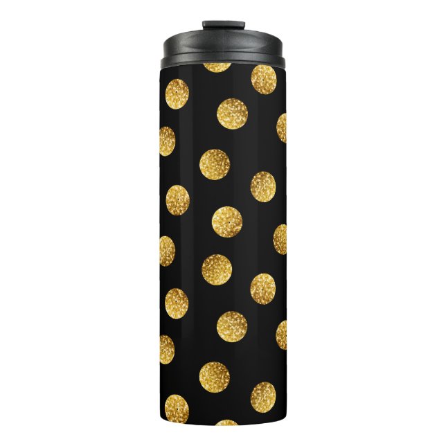 Gold Polka Dot: Sparkling Seamless. Thermal Tumbler (Front)