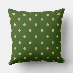 Gold polka dot throw pillow