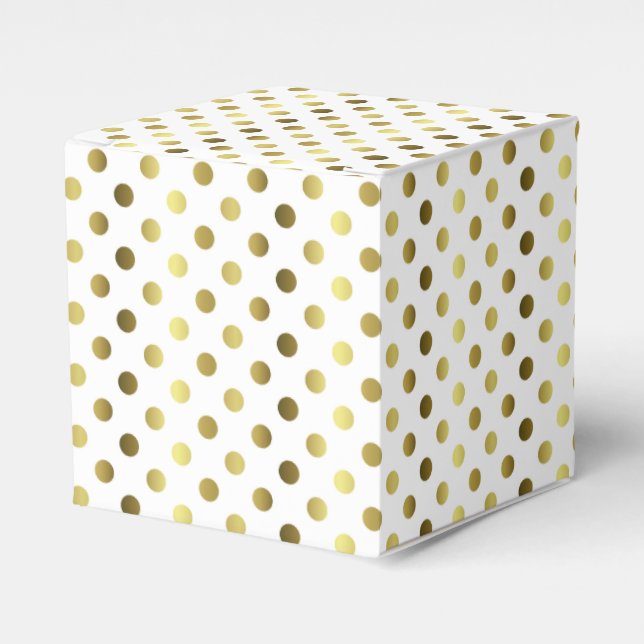 Gold Polka Dot Wedding Favour Gift Box (Front Side)