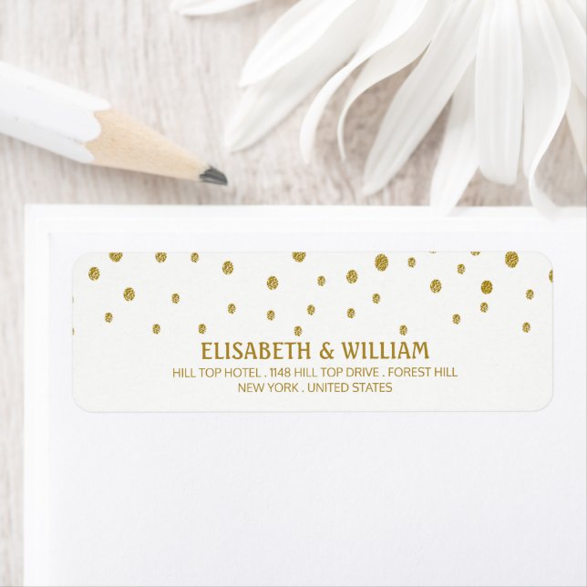 Gold Polka Dot - White & Gold - Wedding (Insitu)