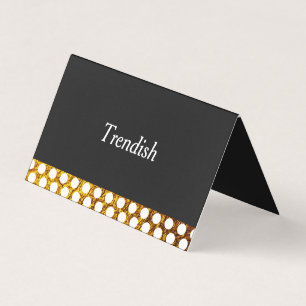 Gold Polka Dots Black Background Business Card