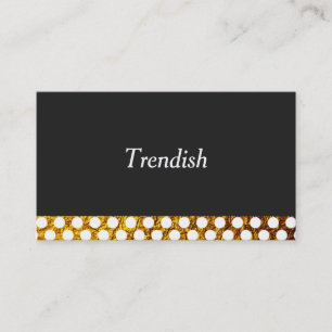 Gold Polka Dots Black Background Business Card