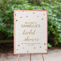 Gold Polka Dots Bridal Shower Welcome