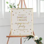 Gold Polka Dots Engagement Party Welcome Poster<br><div class="desc">This gold polka dots engagement party welcome poster is perfect for an elegant wedding engagement. The simple design features chic gold confetti on a creamy champagne background with beautiful faux gold foil calligraphy. Customise the poster with the names of the couple, and the date and location of the party. Please...</div>
